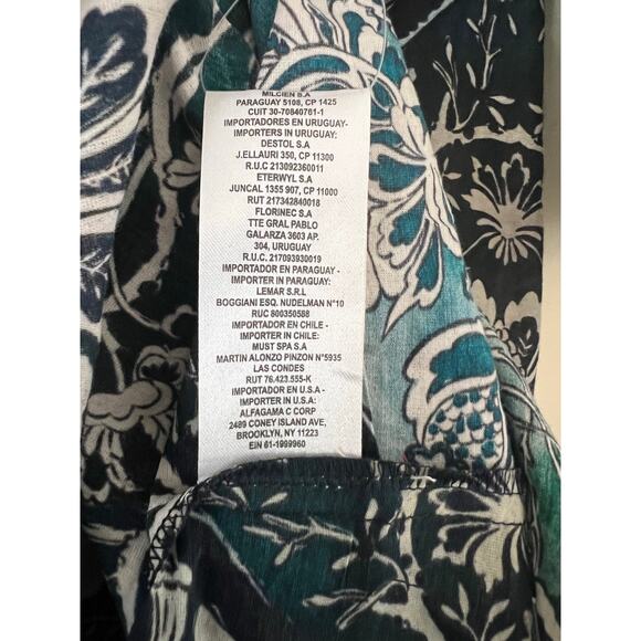 NWT Maria Cher Lugo Franca Maxi Dress Silk Cotton M Printed Pleat Placket Boho - Picture 8 of 9